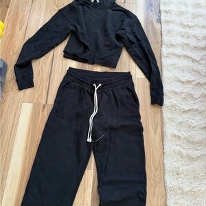 Wild Fable Black Hoodie with Cream Drawstring